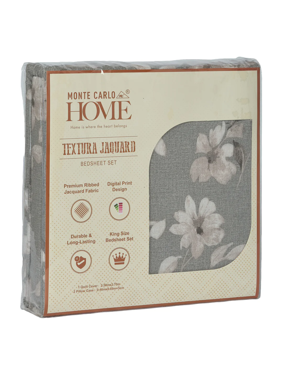 120 GSM Polyester King Size Bedsheet with 2 Pillow Covers Textura Jacquard Collection - Image 11