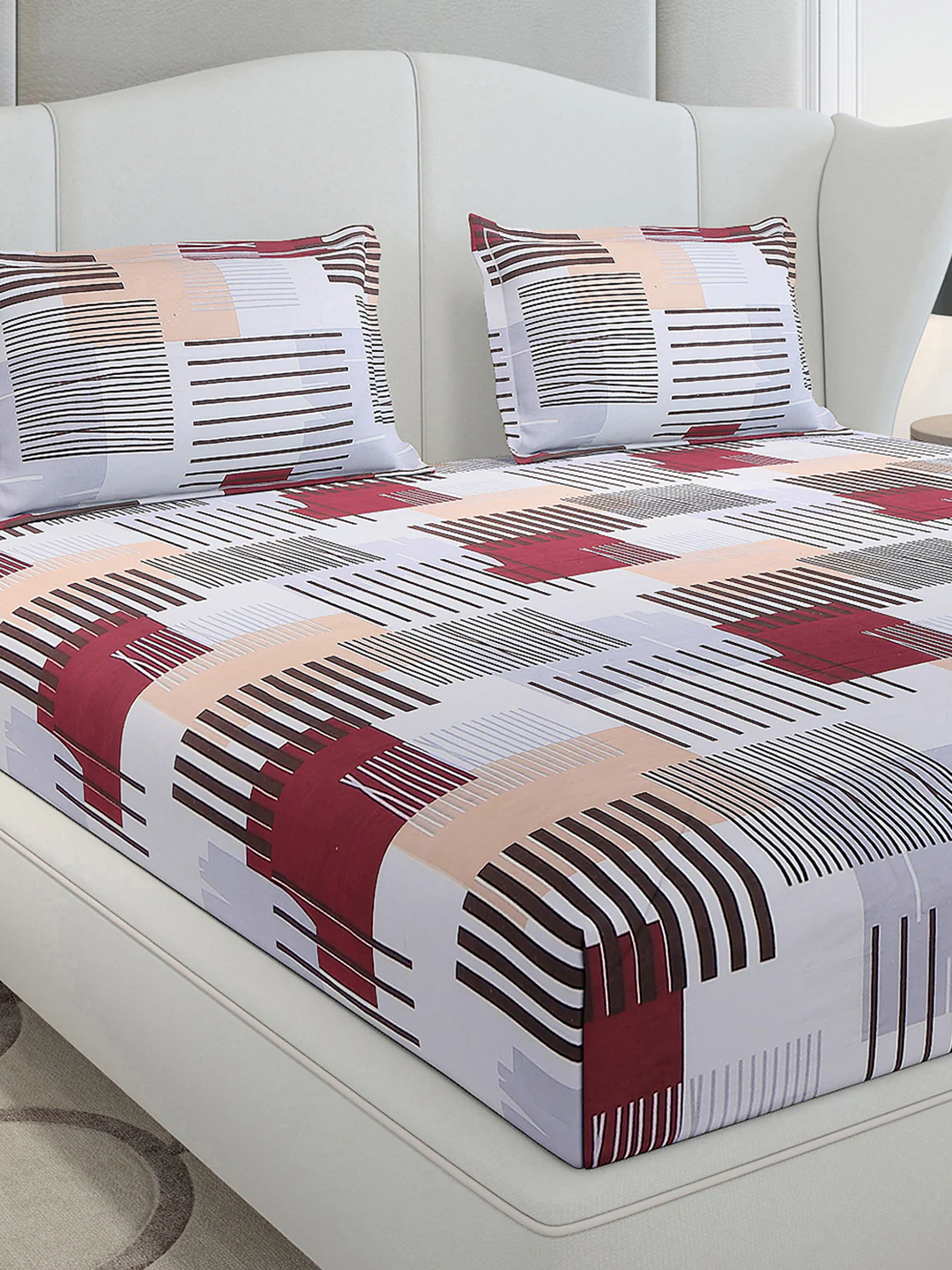 120 GSM Polyester Queen Size 1 Bedsheet with 2 Pillow Covers (Occasion) - Image 4