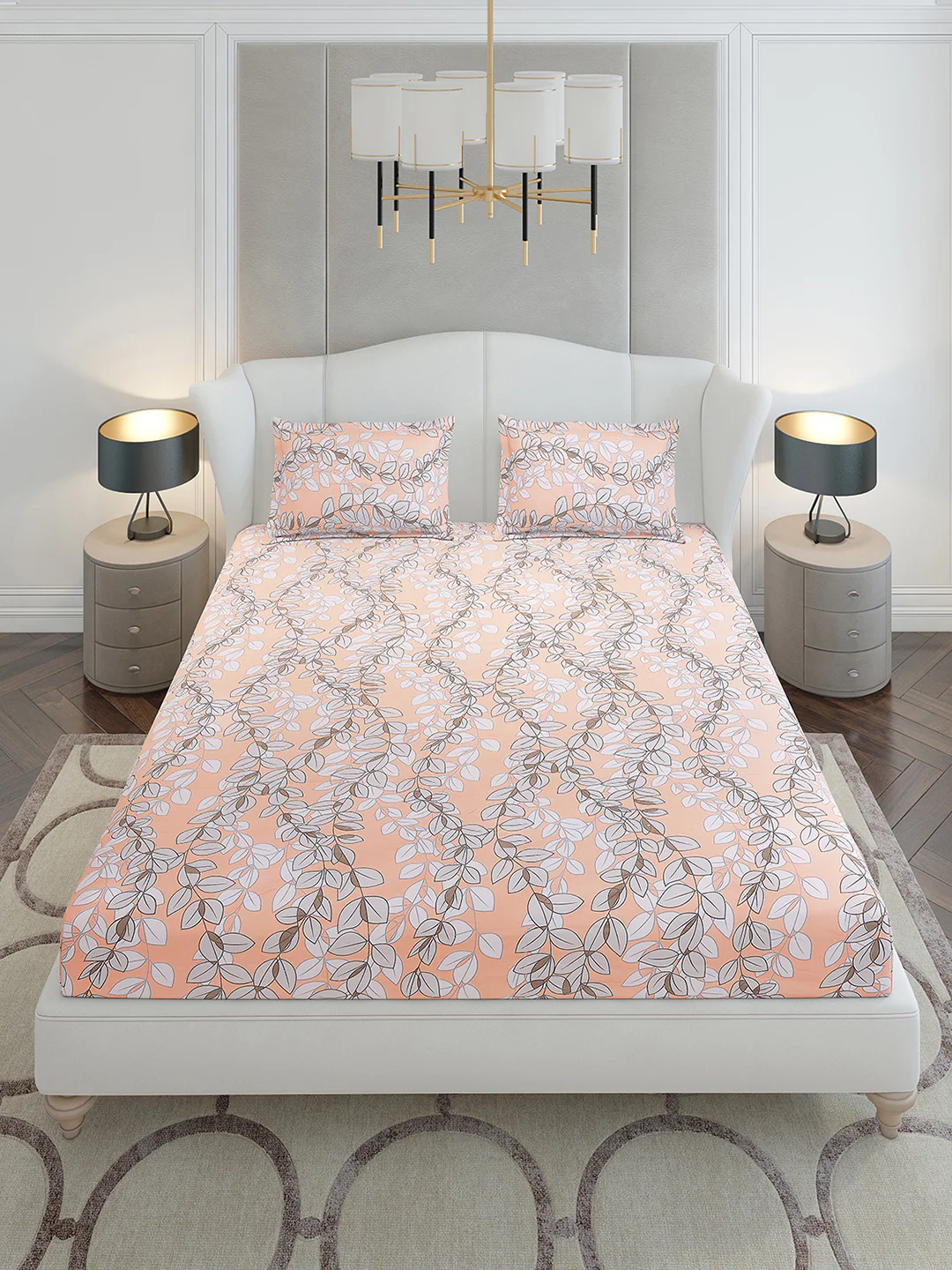 120 GSM Polyester Queen Size 1 Bedsheet with 2 Pillow Covers (Occasion) - Image 2