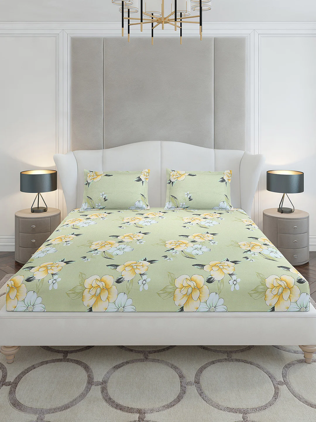 120 GSM Polyester Queen Size 1 Bedsheet with 2 Pillow Covers (Occasion) - Image 3