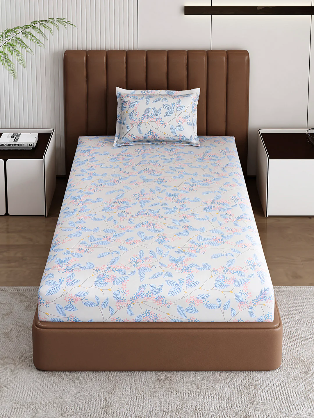 120 GSM Polyester Single Bedsheet with 1 Pillow Cover (Pixel) - Image 2