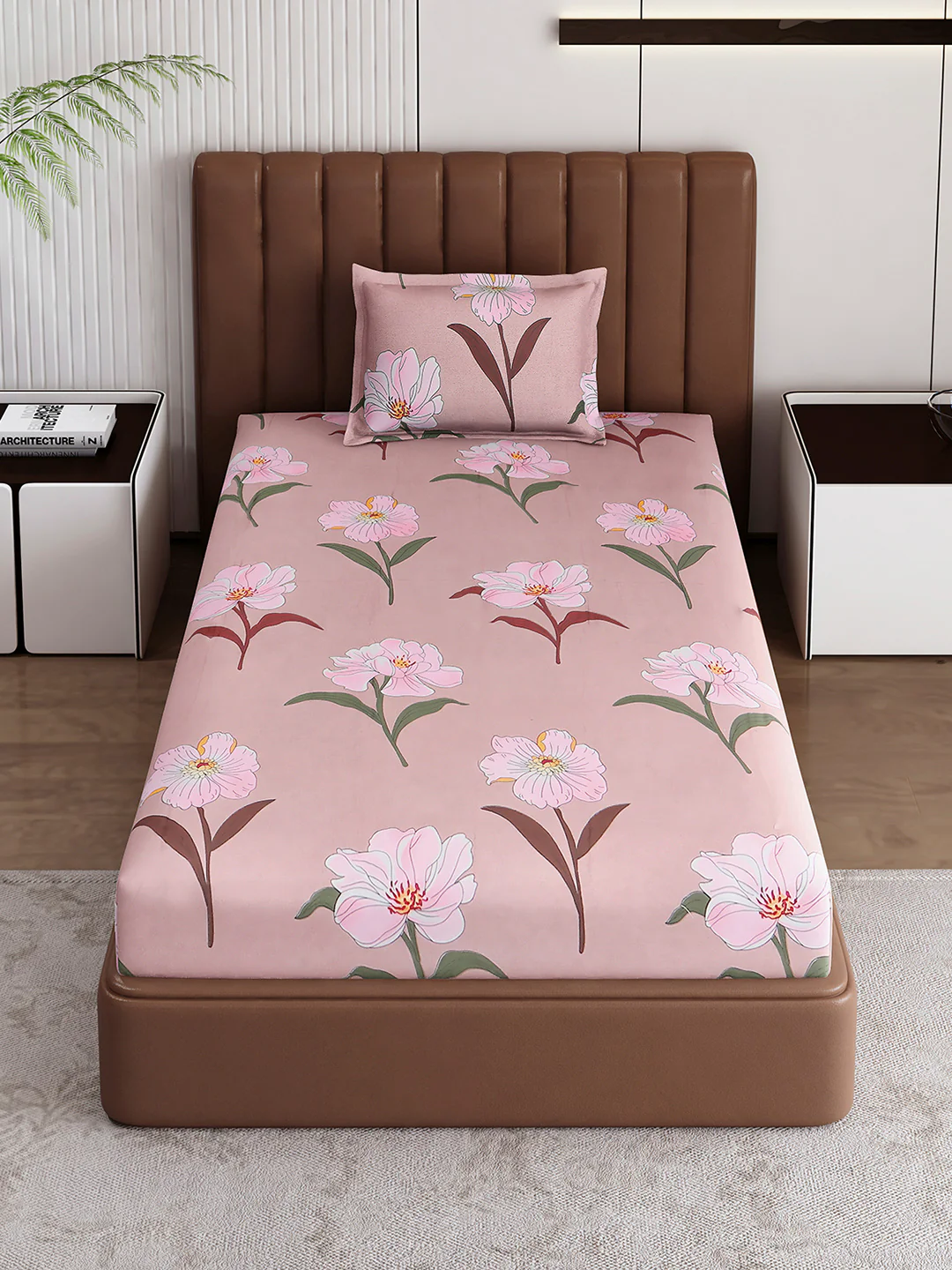 120 GSM Polyester Single Bedsheet with 1 Pillow Cover (Pixel) - Image 2