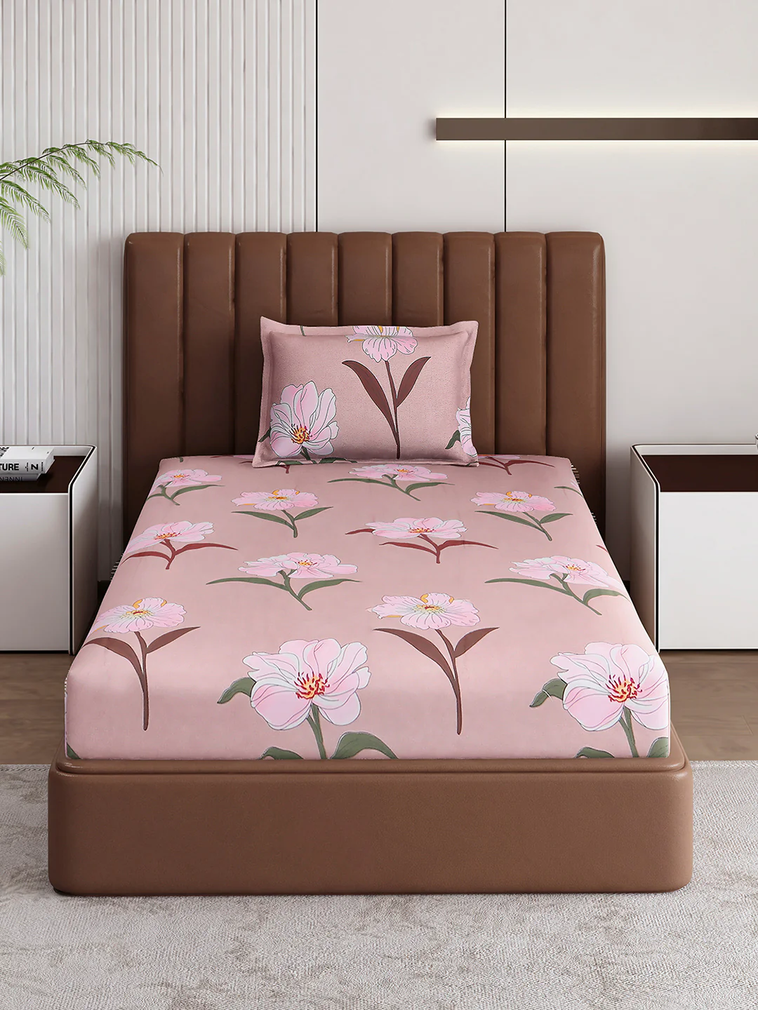 120 GSM Polyester Single Bedsheet with 1 Pillow Cover (Pixel) - Image 3