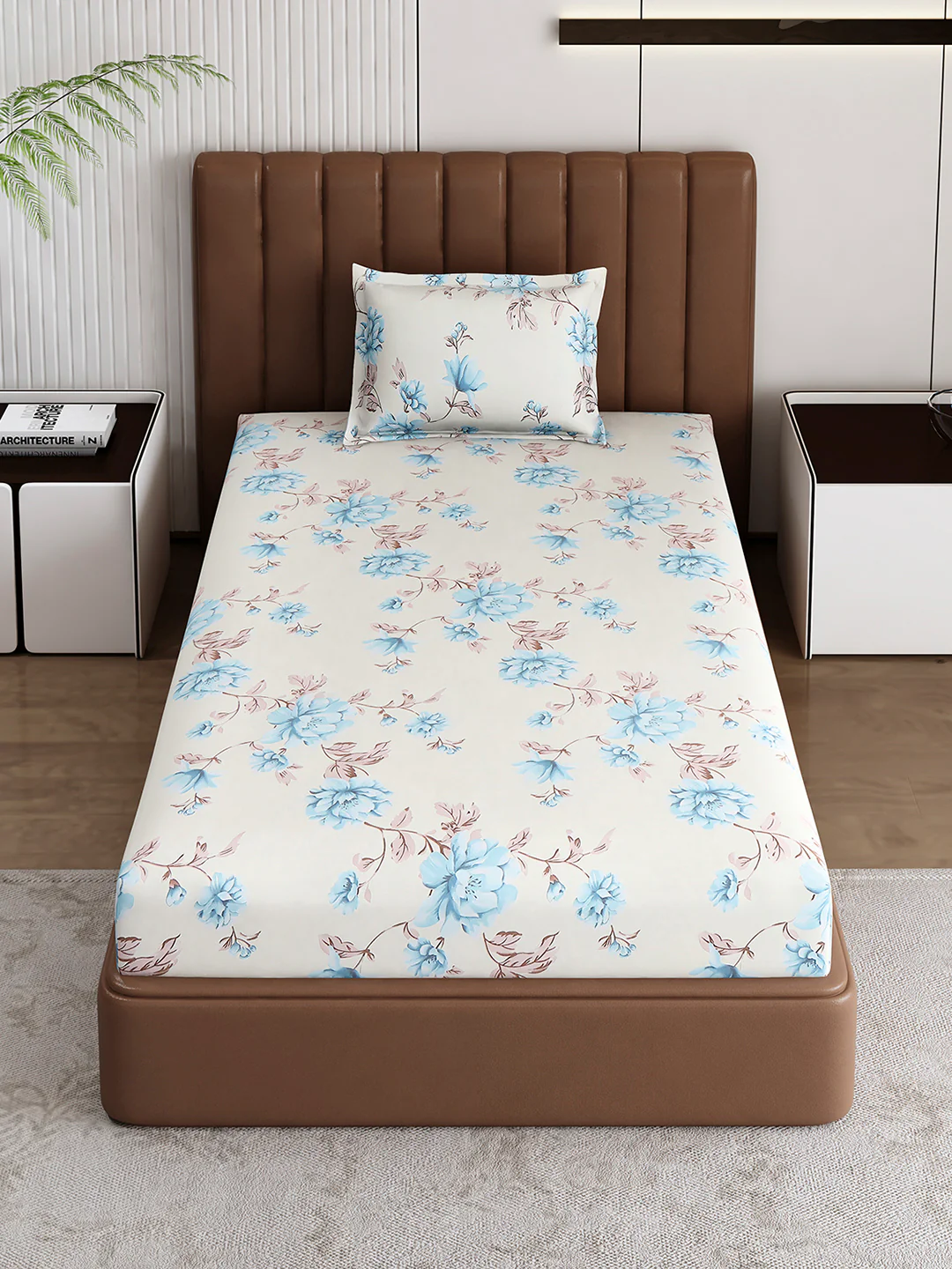 120 GSM Polyester Single Bedsheet with 1 Pillow Cover (Pixel) - Image 2