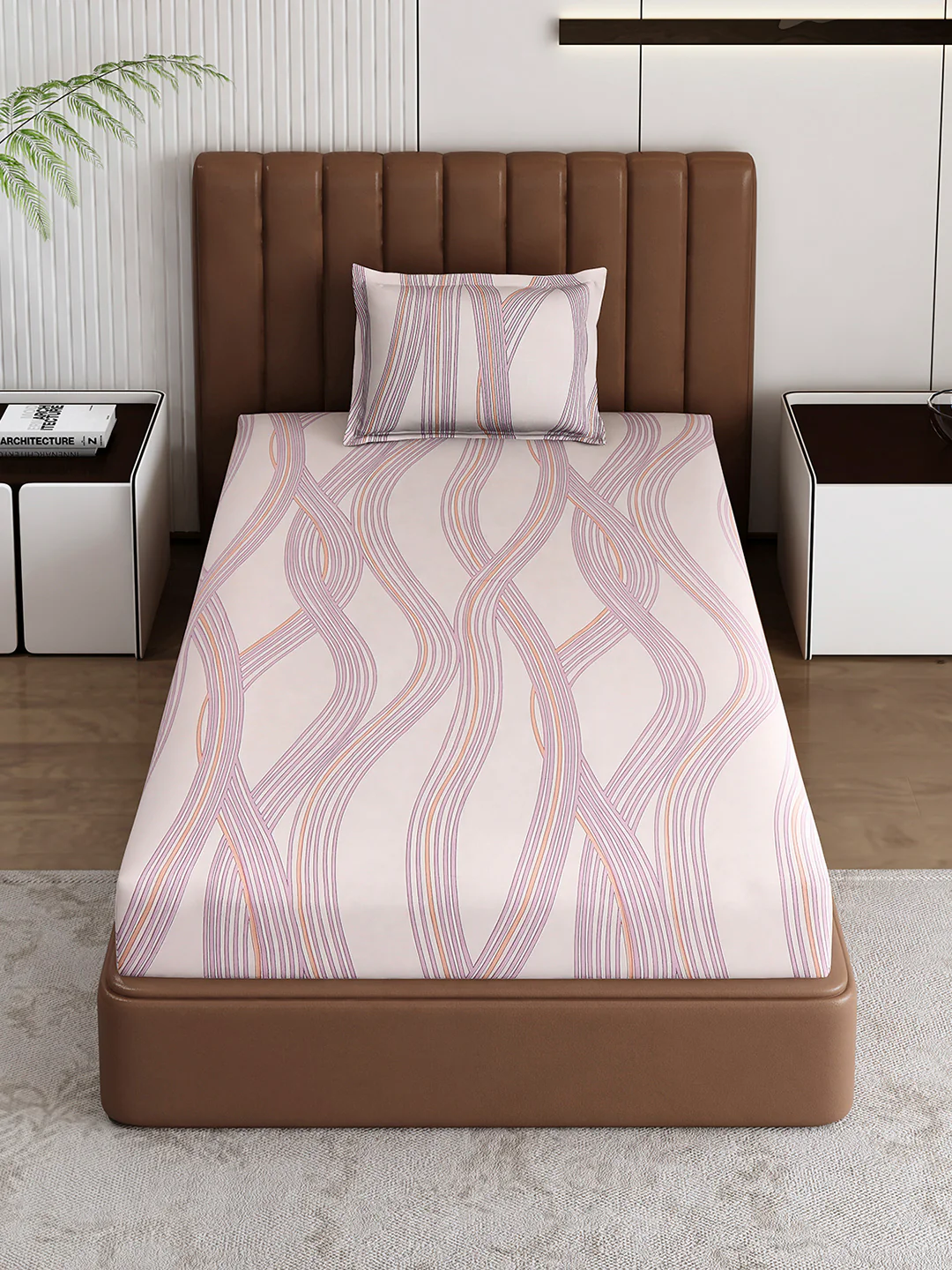 120 GSM Polyester Single Bedsheet with 1 Pillow Cover (Pixel) - Image 2