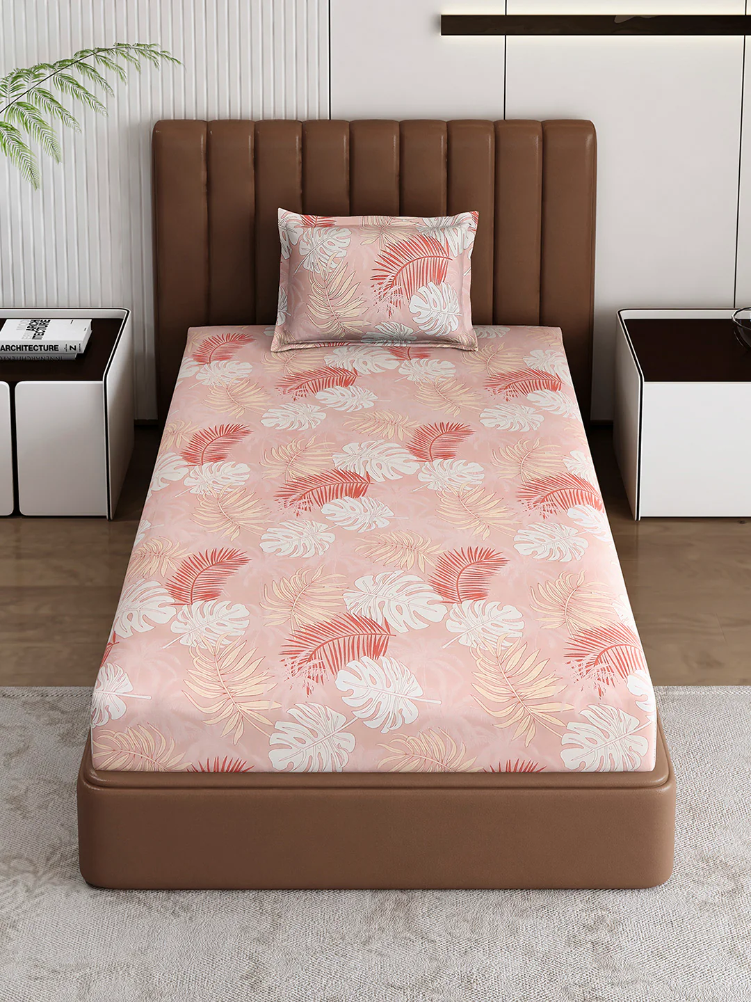 120 GSM Polyester Single Bedsheet with 1 Pillow Cover (Pixel) - Image 2