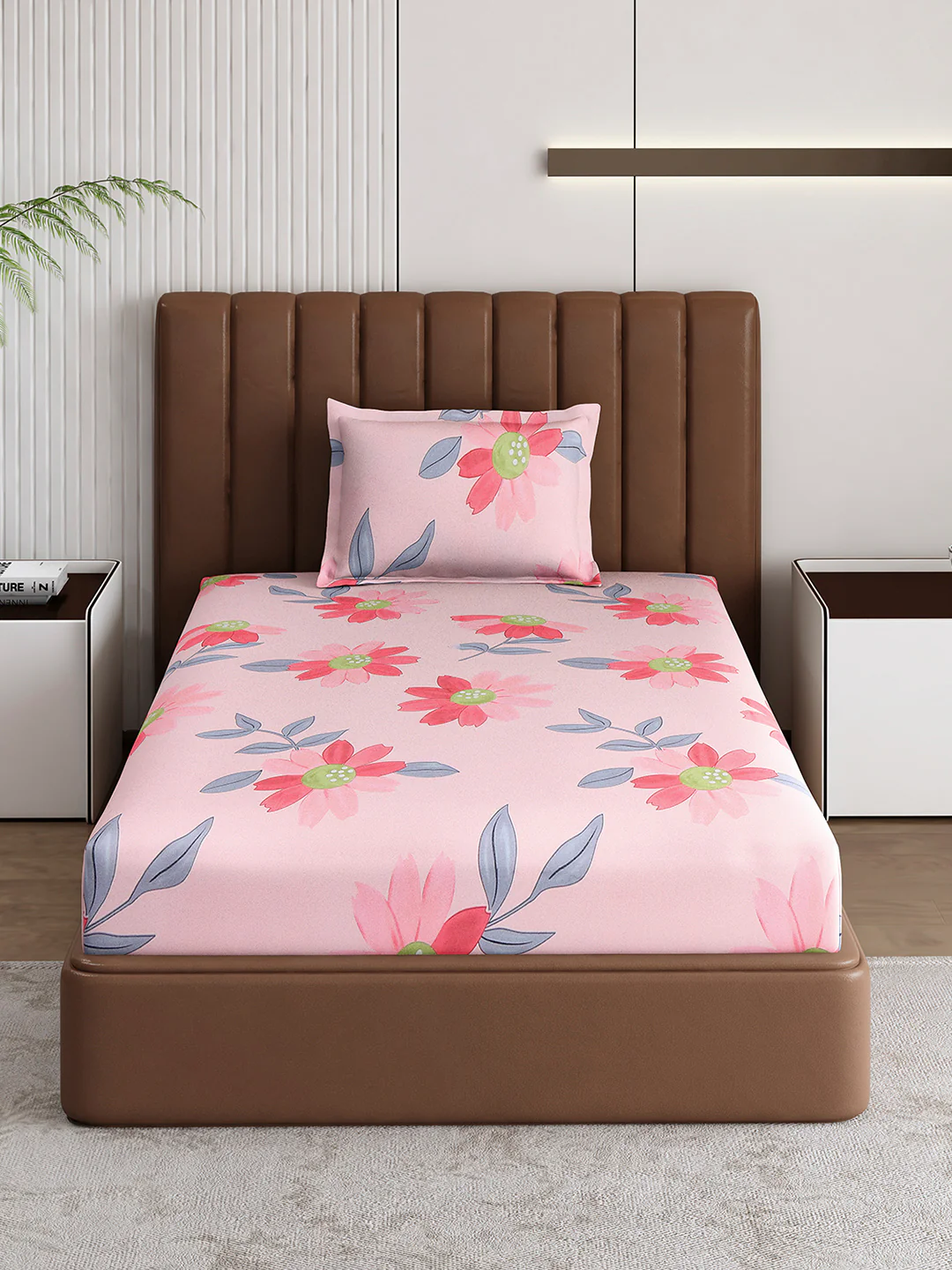 120 GSM Polyester Single Bedsheet with 1 Pillow Cover (Pixel) - Image 3