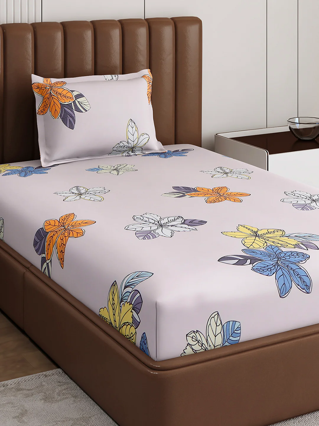 120 GSM Polyester Single Bedsheet with 1 Pillow Cover (Pixel) - Image 4