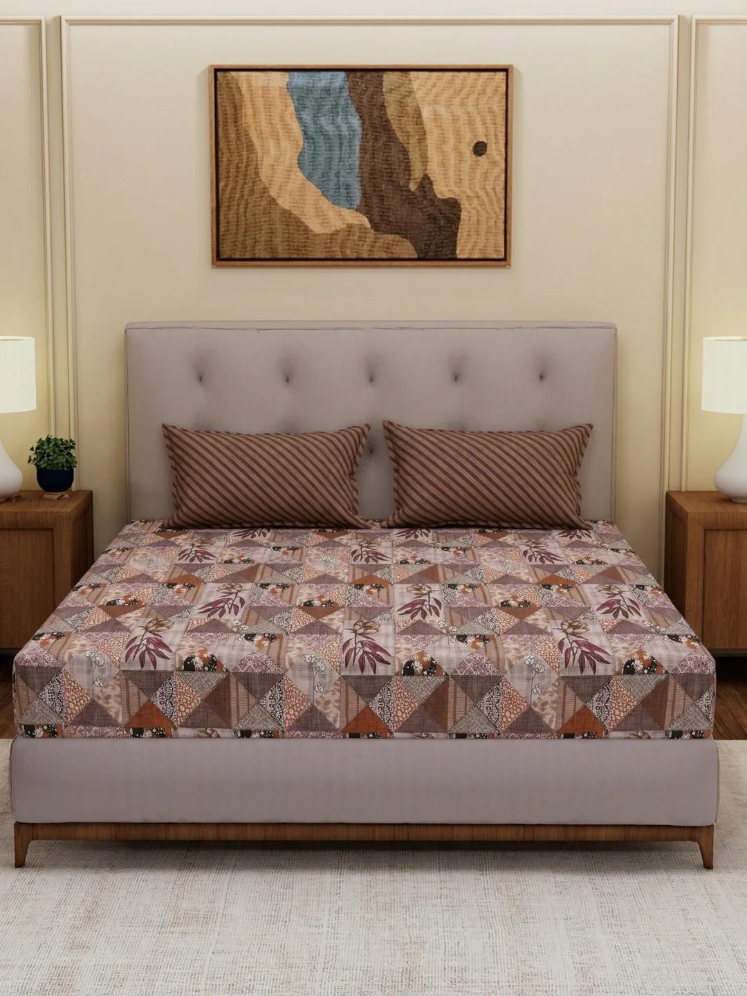 MOCA by Monte Carlo 120 TC Polycotton Double Bed Bedsheet with 2 Pillow Covers Paradise Collection - Image 3