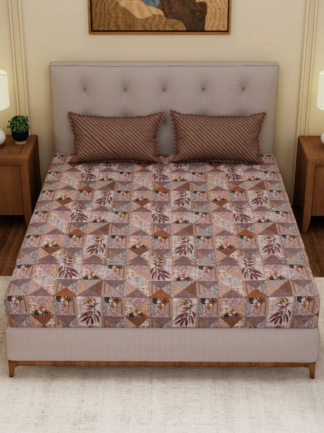 MOCA by Monte Carlo 120 TC Polycotton Double Bed Bedsheet with 2 Pillow Covers Paradise Collection - Image 4