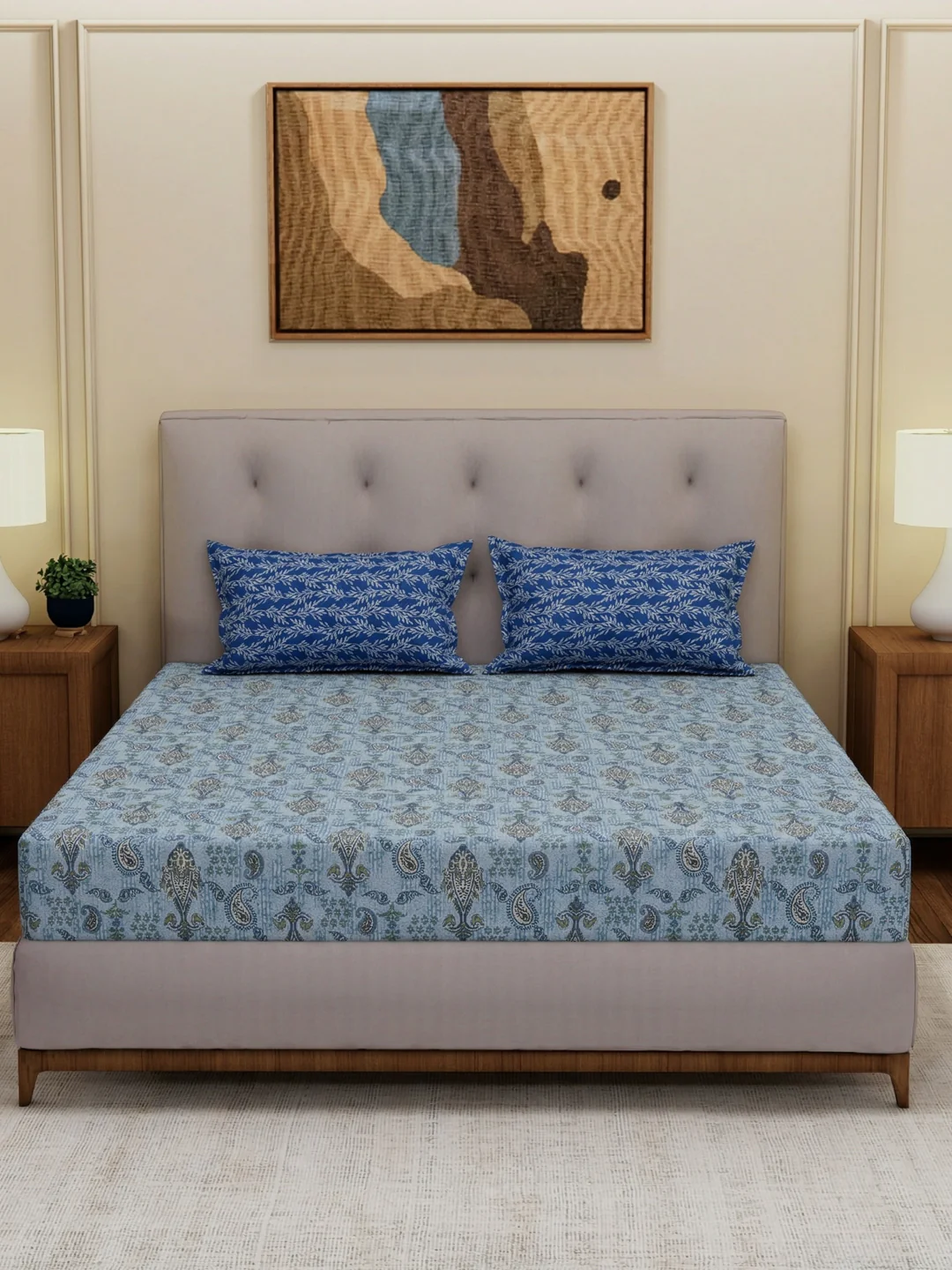 MOCA by Monte Carlo 120 TC Polycotton Double Bed Bedsheet with 2 Pillow Covers Paradise Collection - Image 3
