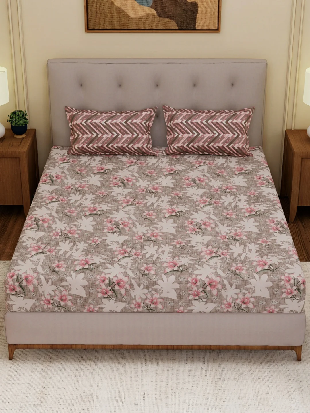 MOCA by Monte Carlo 120 TC Polycotton Double Bed Bedsheet with 2 Pillow Covers Paradise Collection - Image 4
