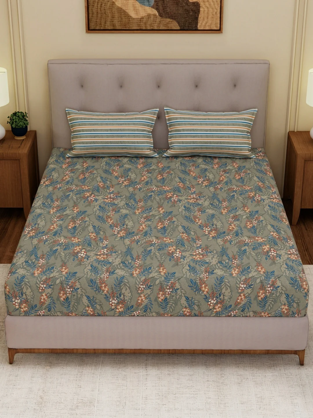 MOCA by Monte Carlo 120 TC Polycotton Double Bed Bedsheet with 2 Pillow Covers Paradise Collection - Image 4