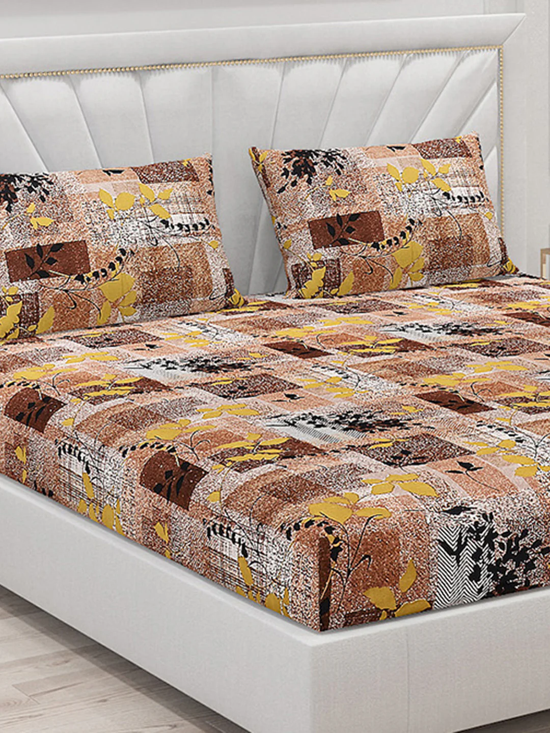 125 GSM Polyester Double Bed Bedsheet with 2 Pillow Covers - Image 5