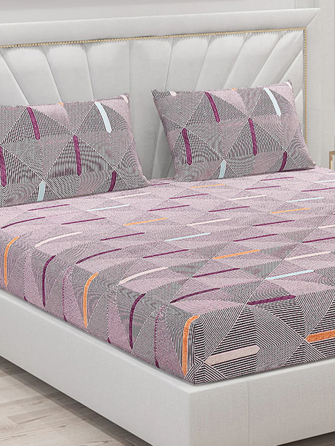 125 GSM Polyester Double Bed Bedsheet with 2 Pillow Covers - Image 5