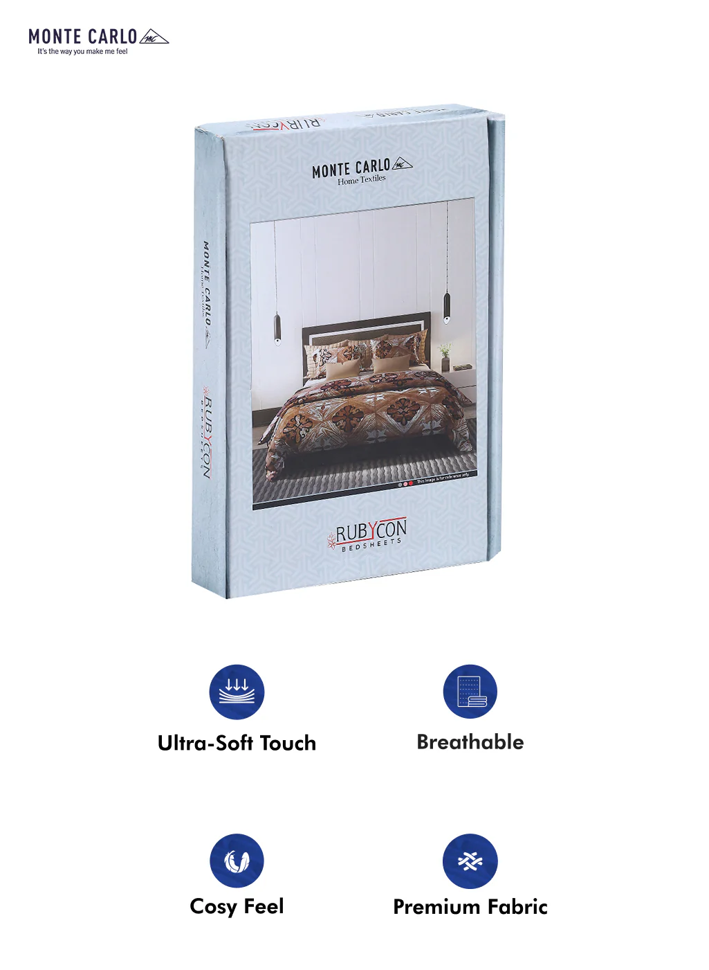 125 GSM Polyester Double Bed Bedsheet with 2 Pillow Covers - Image 10