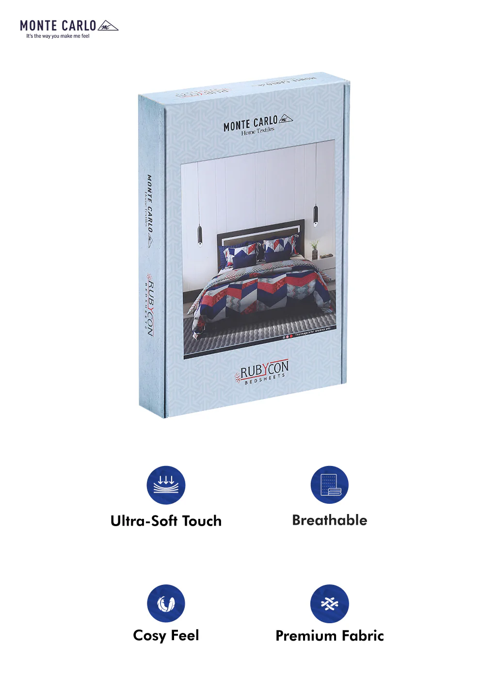 125 GSM Polyester Double Bed Bedsheet with 2 Pillow Covers - Image 10