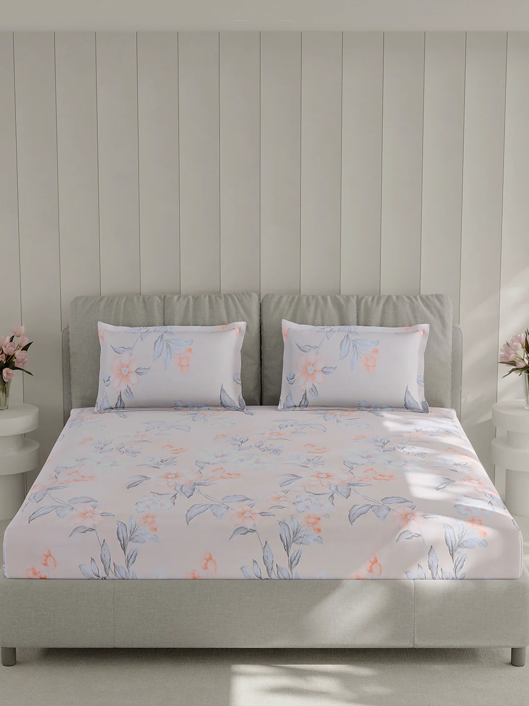 130 GSM Polyester Double Bed 1 Bedsheet with 2 Pillow Covers (Fashnik) - Image 3