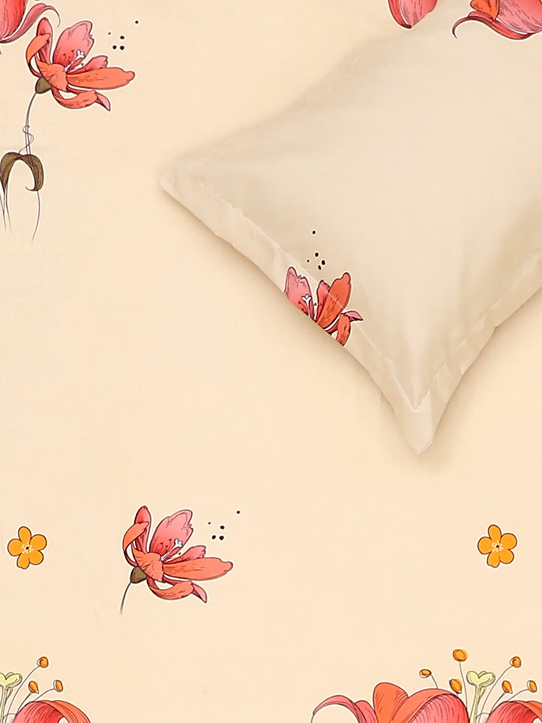 130 GSM Polyester Double Bed Bedsheet with 2 Pillow Covers - Image 6