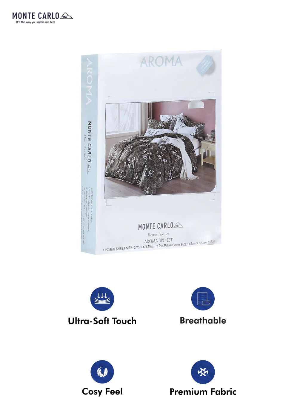 130 GSM Polyester Double Bed Bedsheet with 2 Pillow Covers - Image 10