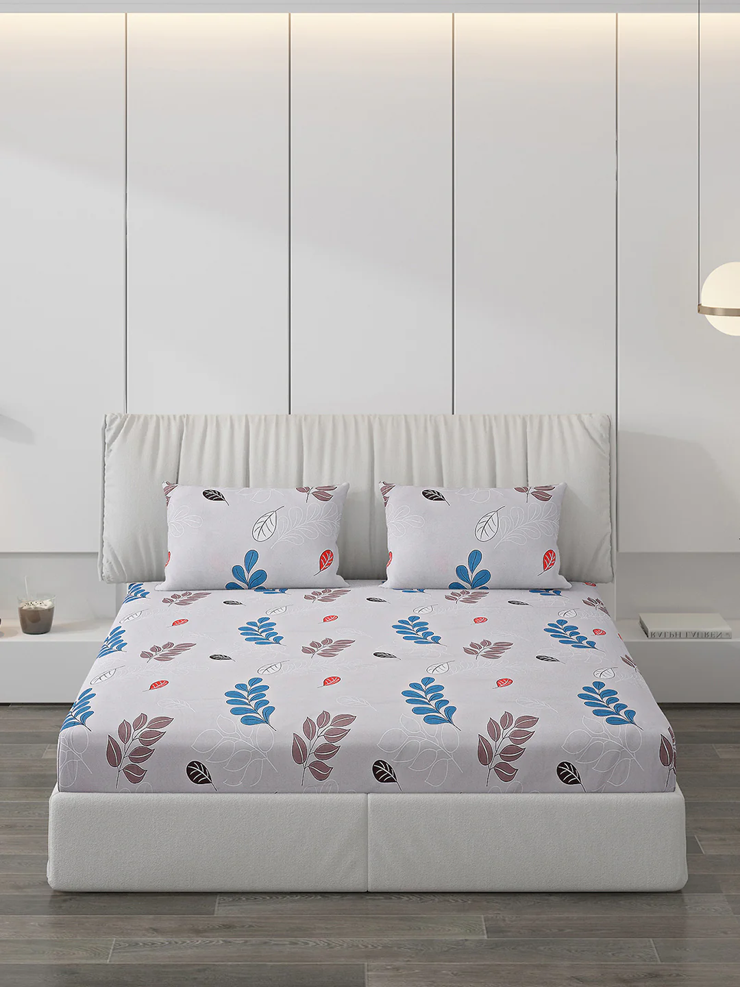 130 GSM Polyester Double Bed Bedsheet with 2 Pillow Covers - Image 3