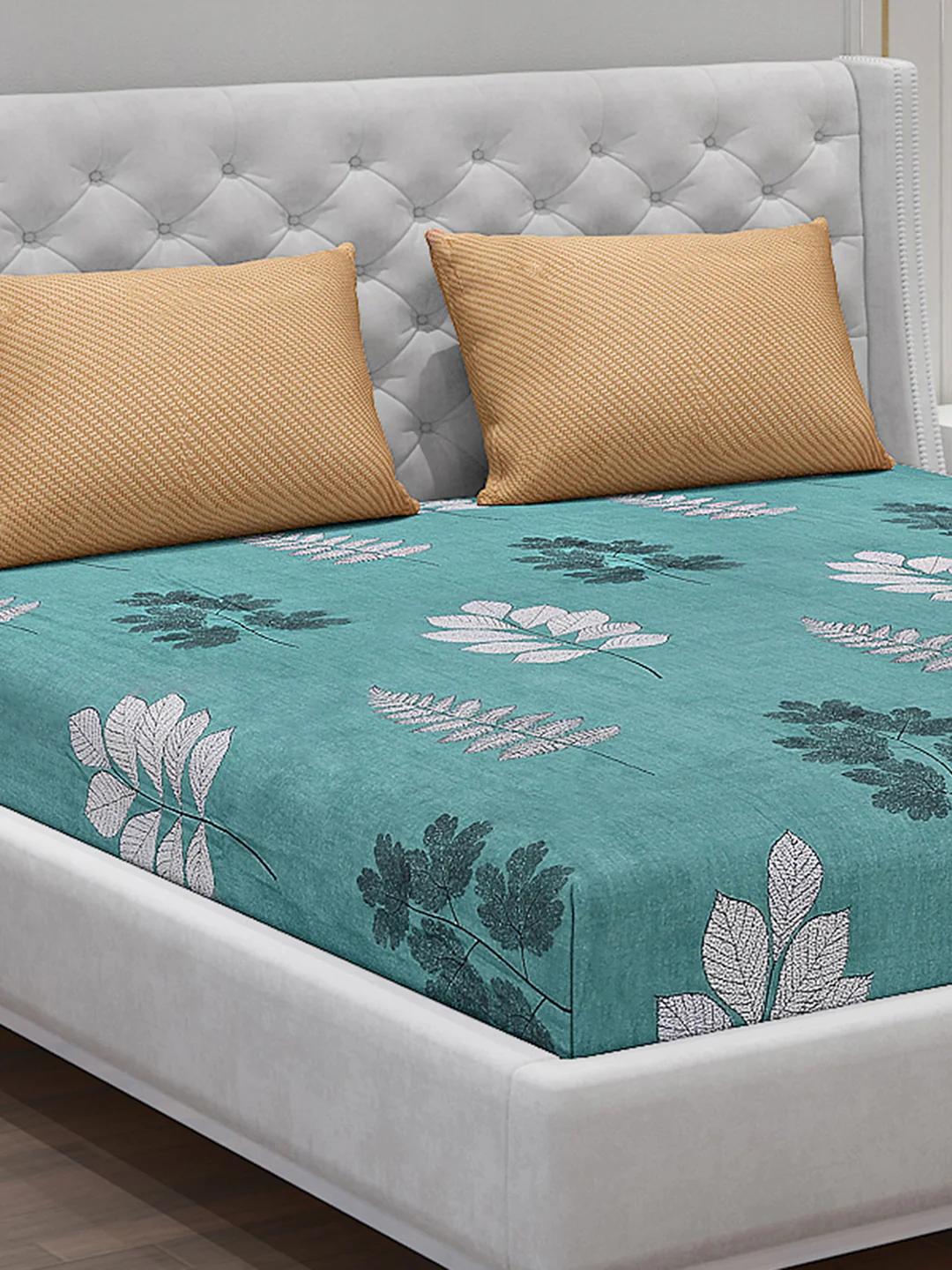 130 GSM Polyester Double Bed Bedsheet with 2 Pillow Covers - Image 5