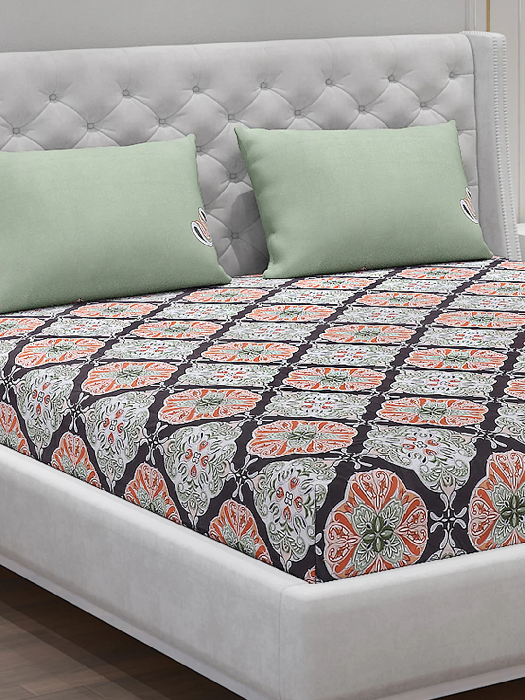 130 GSM Polyester Double Bed Bedsheet with 2 Pillow Covers - Image 5