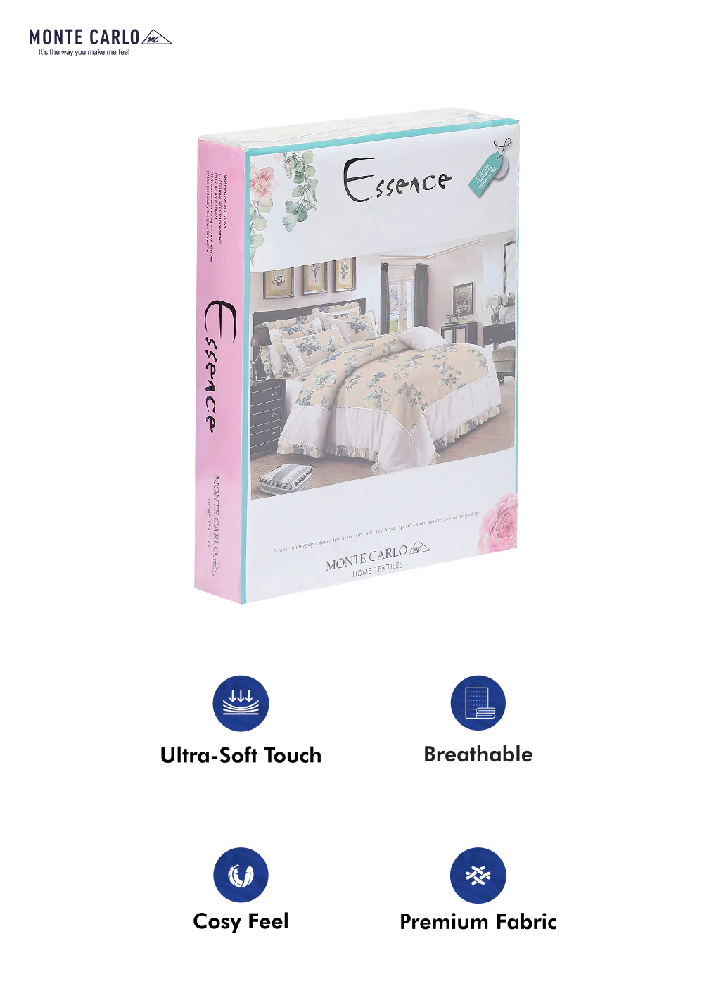 130 GSM Polyester Double Bed Bedsheet with 2 Pillow Covers - Image 10