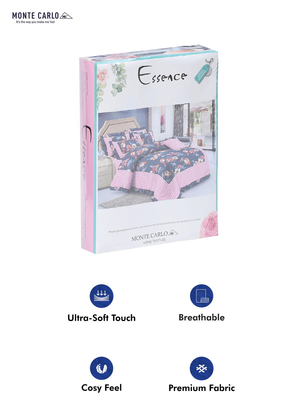 130 GSM Polyester Double Bed Bedsheet with 2 Pillow Covers - Image 10