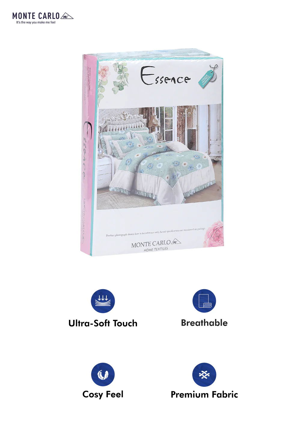 130 GSM Polyester Double Bed Bedsheet with 2 Pillow Covers - Image 10
