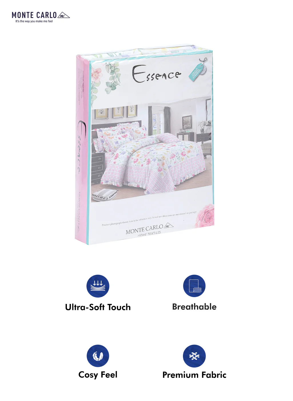 130 GSM Polyester Double Bed Bedsheet with 2 Pillow Covers - Image 10