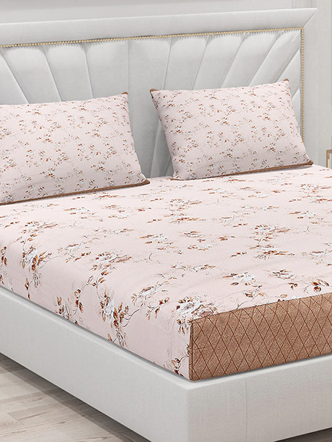 130 GSM Polyester Double Bed Bedsheet with 2 Pillow Covers - Image 5