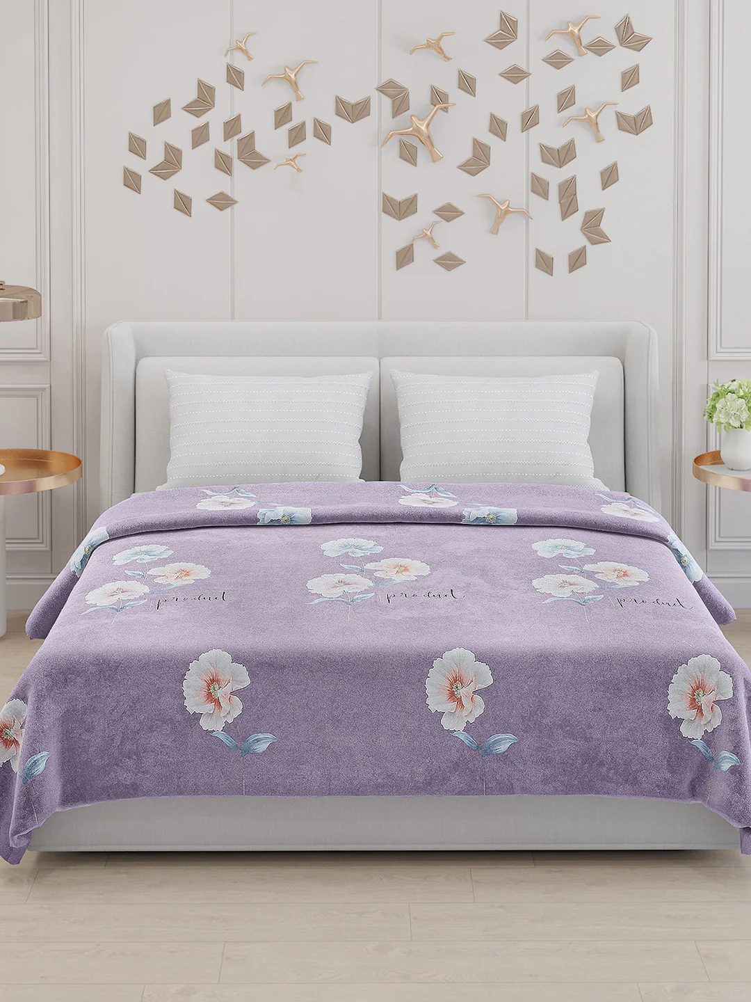 130 GSM Polyester Double Bed Bedsheet with 2 Pillow Covers - Image 3
