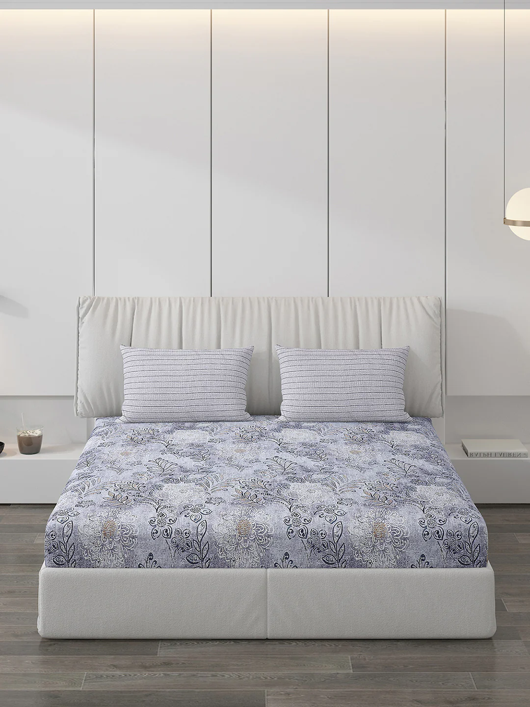 130 GSM Polyester Double Bed Bedsheet with 2 Pillow Covers - Image 3