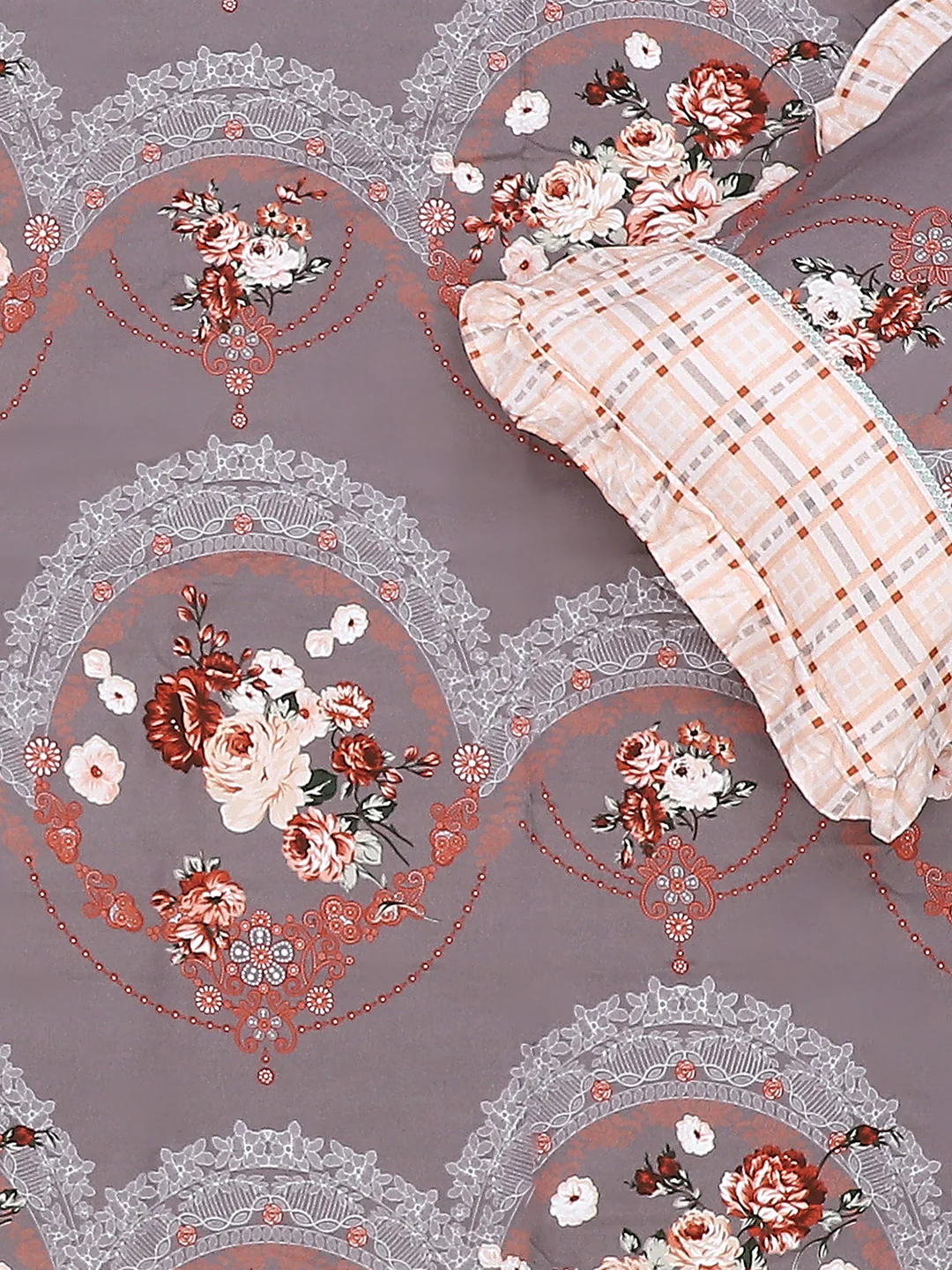 130 GSM Polyester Double Bed Bedsheet with 2 Pillow Covers - Image 6
