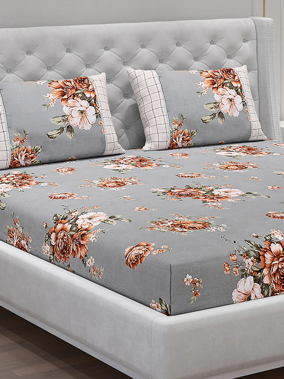 130 GSM Polyester Double Bed Bedsheet with 2 Pillow Covers - Image 5