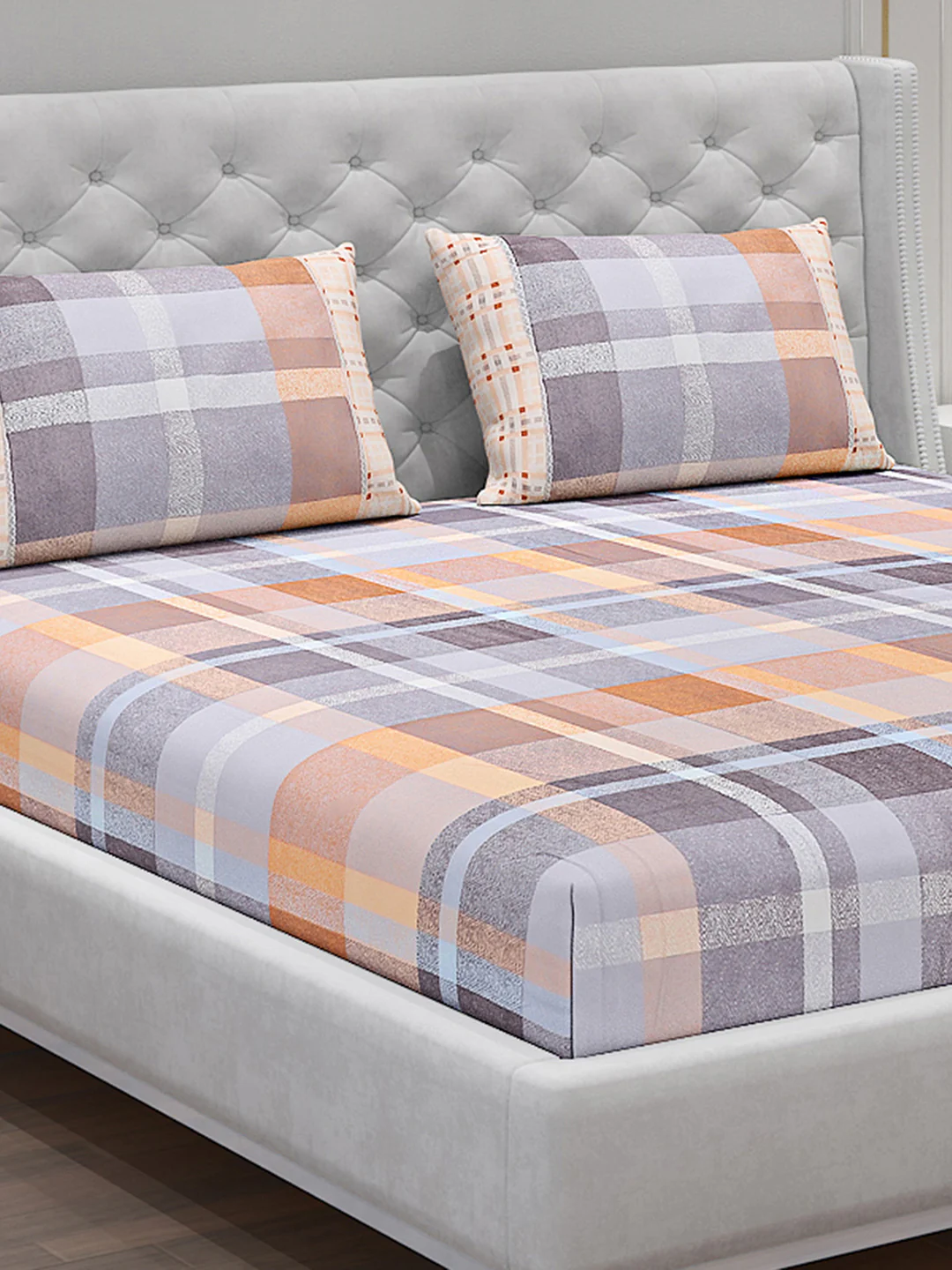 130 GSM Polyester Double Bed Bedsheet with 2 Pillow Covers - Image 5