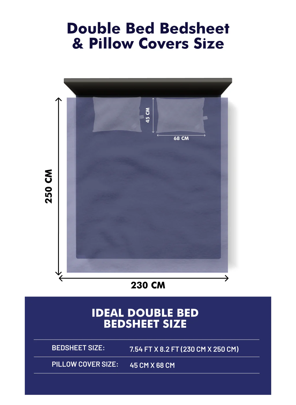 130 GSM Polyester Double Bed Bedsheet with 2 Pillow Covers - Image 4