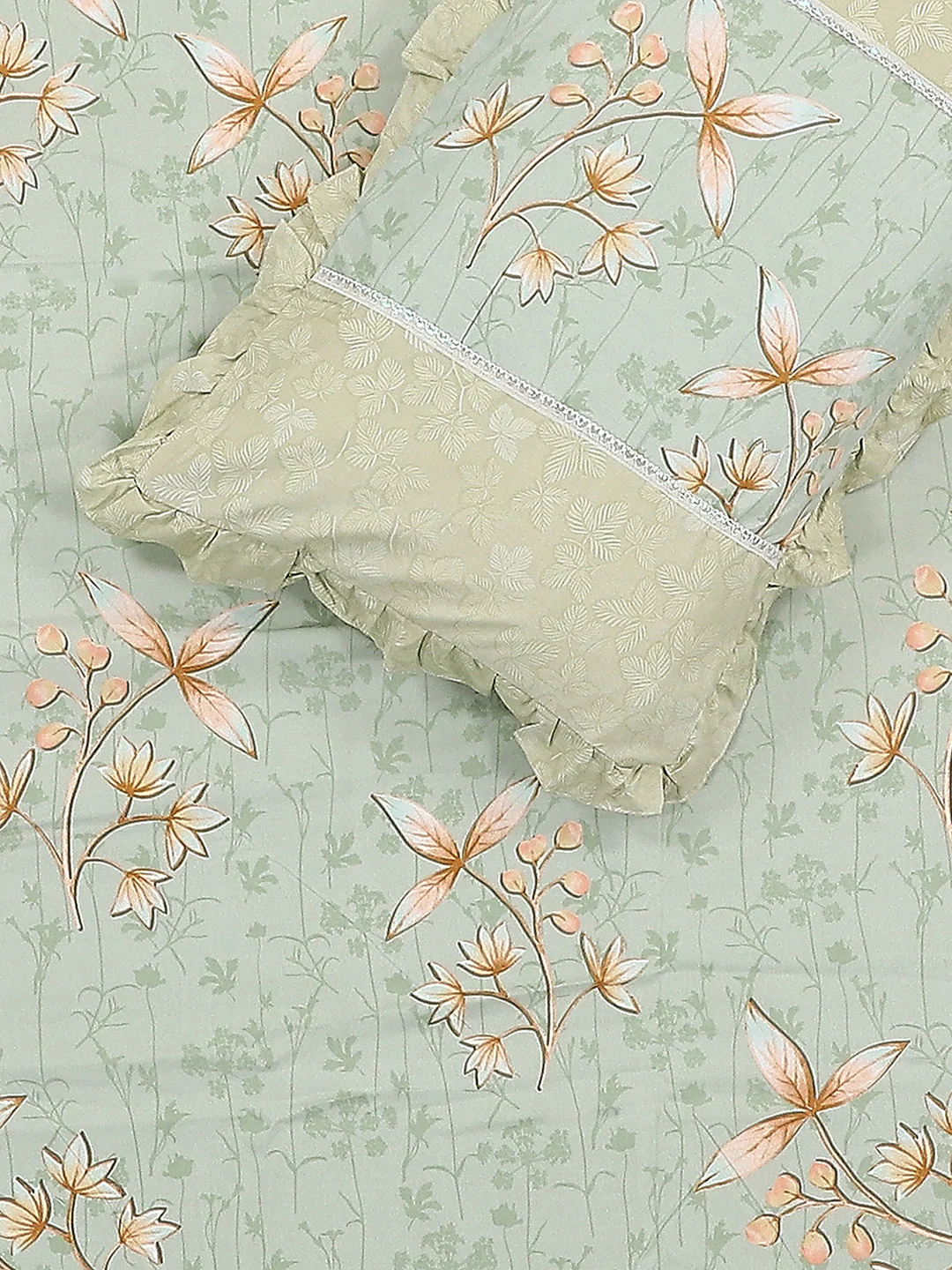 130 GSM Polyester Double Bed 1 Bedsheet with 2 Pillow Covers (Essence) - Image 5