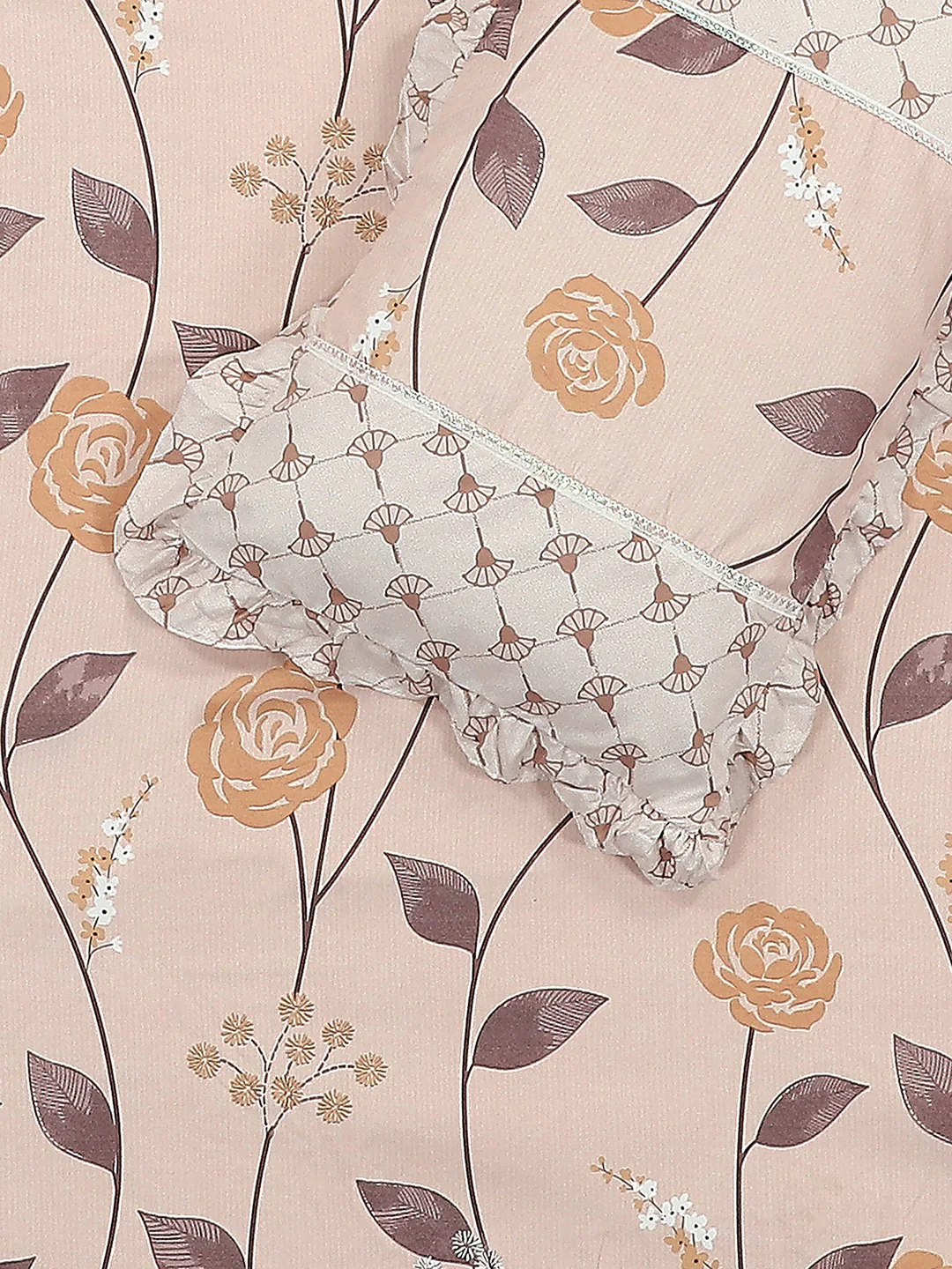 130 GSM Polyester Double Bed 1 Bedsheet with 2 Pillow Covers (Essence) - Image 5