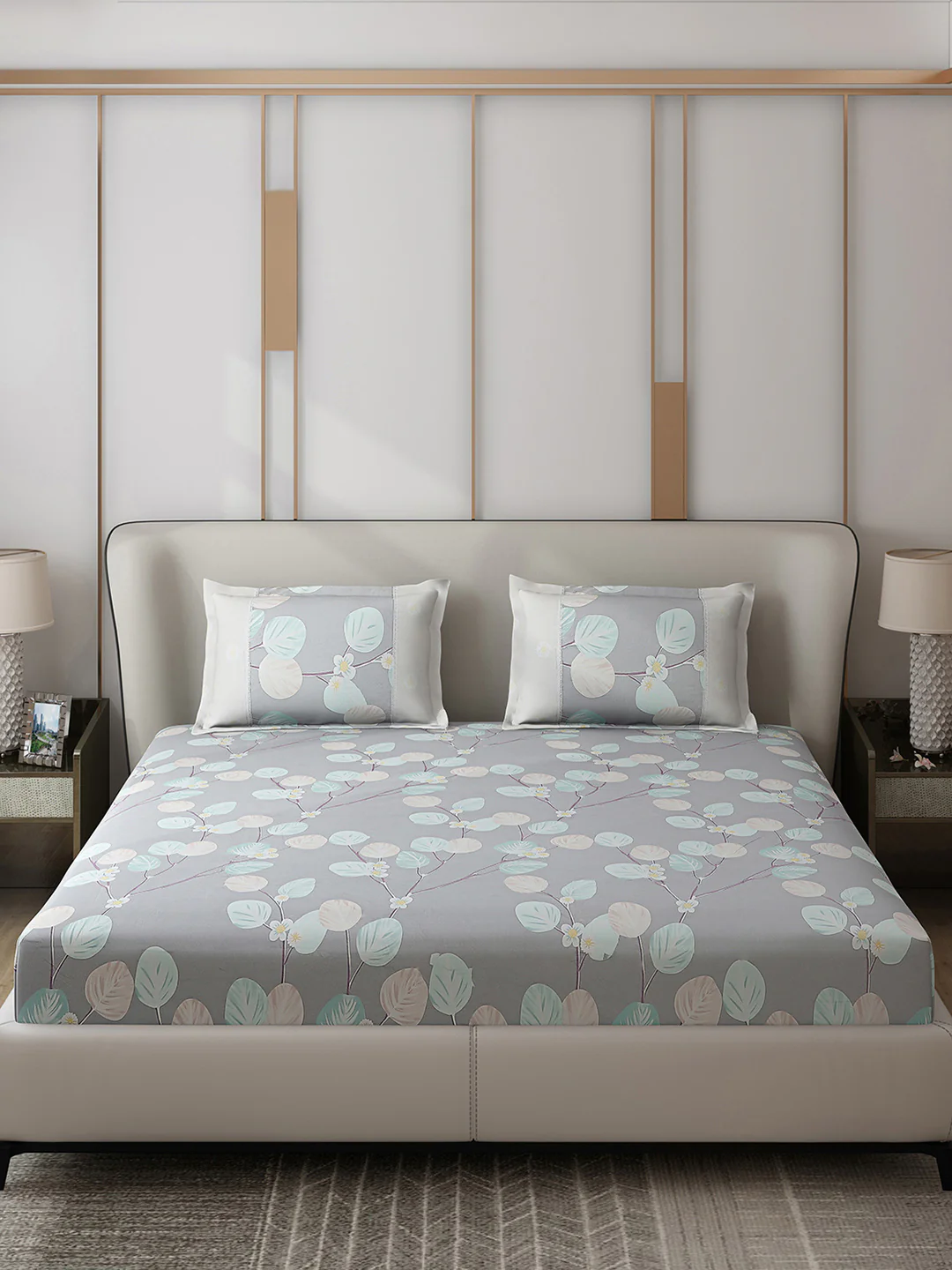 130 GSM Polyester Double Bed 1 Bedsheet with 2 Pillow Covers (Vibrant) - Image 3