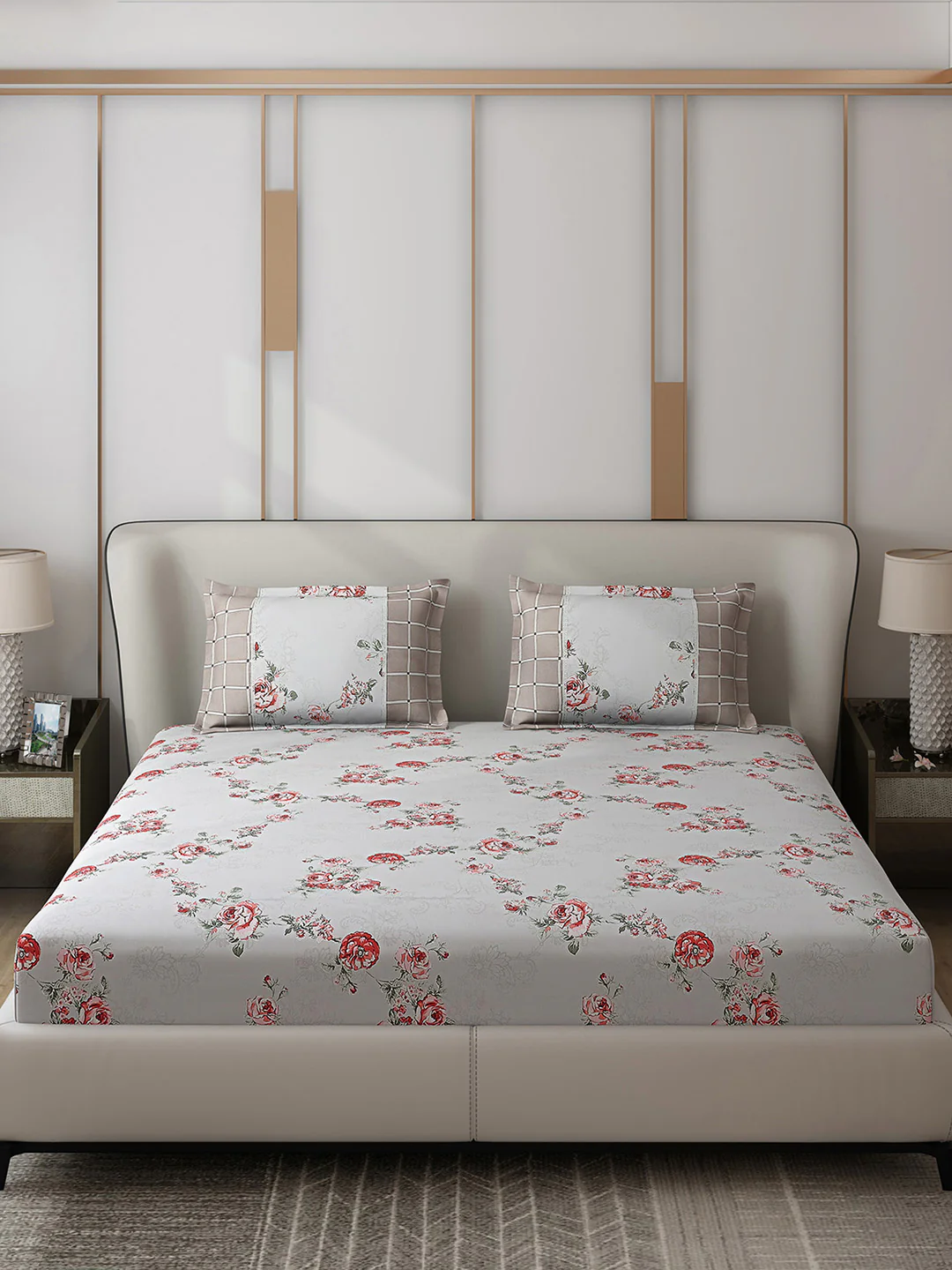 130 GSM Polyester Double Bed 1 Bedsheet with 2 Pillow Covers (Vibrant) - Image 3
