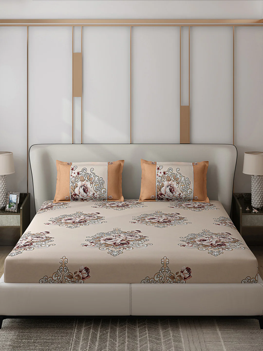 130 GSM Polyester Double Bed 1 Bedsheet with 2 Pillow Covers (Vibrant) - Image 3