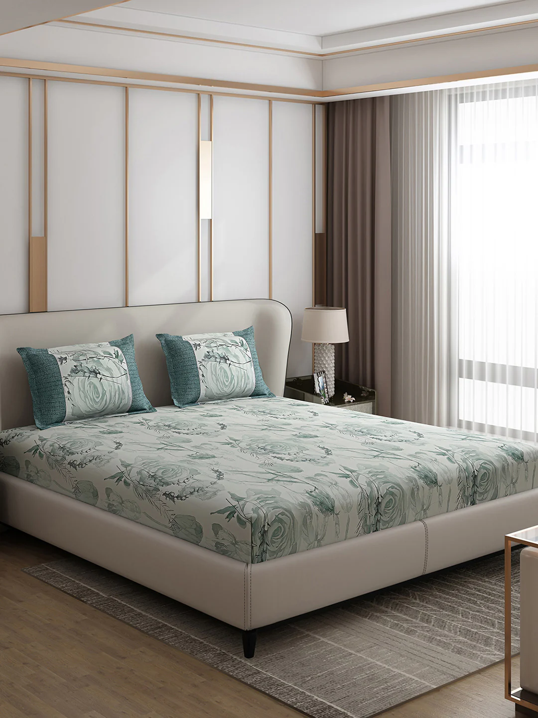 130 GSM Polyester Double Bed 1 Bedsheet with 2 Pillow Covers (Vibrant) - Image 4