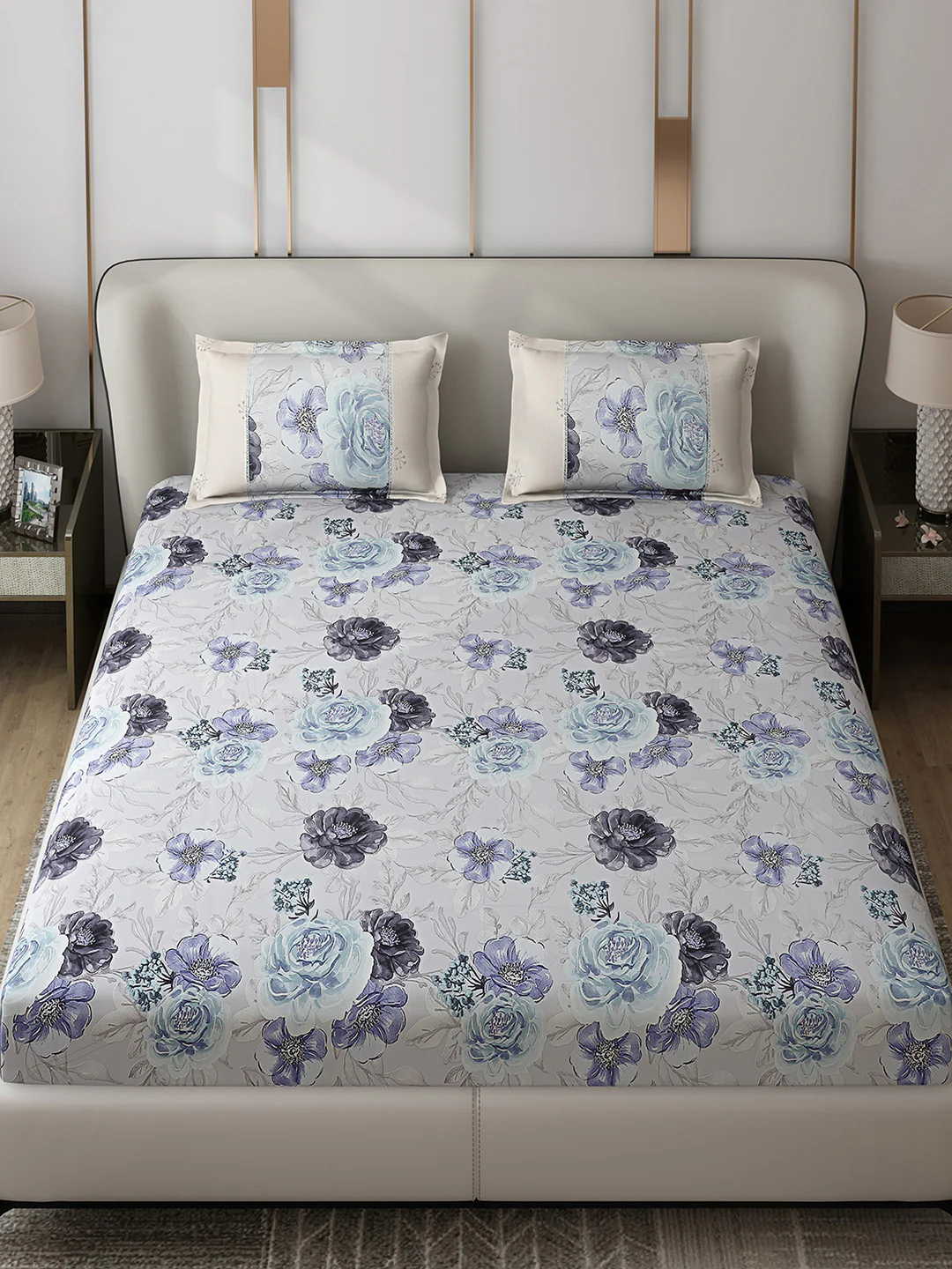 130 GSM Polyester Double Bed 1 Bedsheet with 2 Pillow Covers (Vibrant) - Image 2