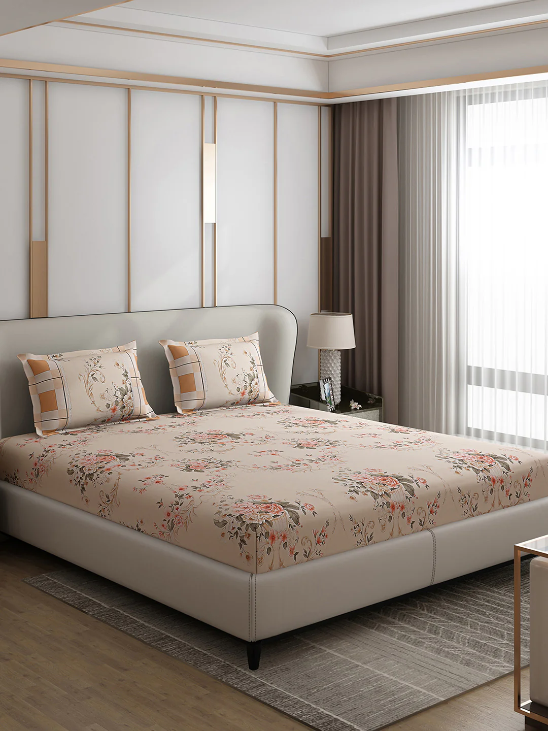 130 GSM Polyester Double Bed 1 Bedsheet with 2 Pillow Covers (Vibrant) - Image 4
