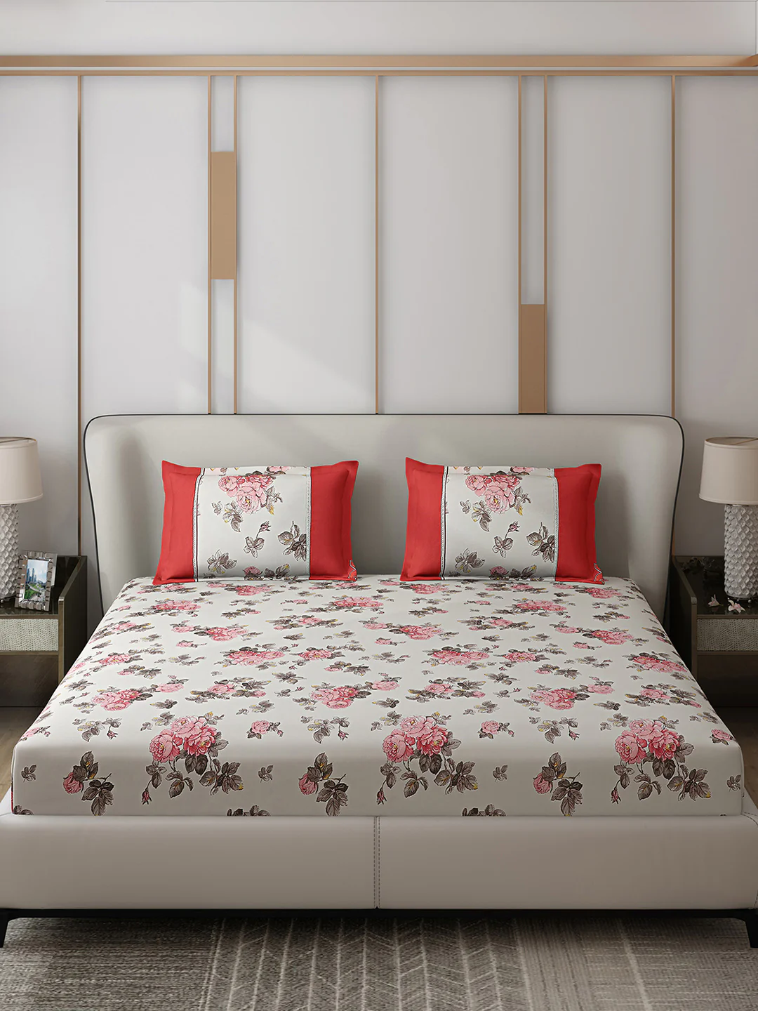 130 GSM Polyester Double Bed 1 Bedsheet with 2 Pillow Covers (Vibrant) - Image 3