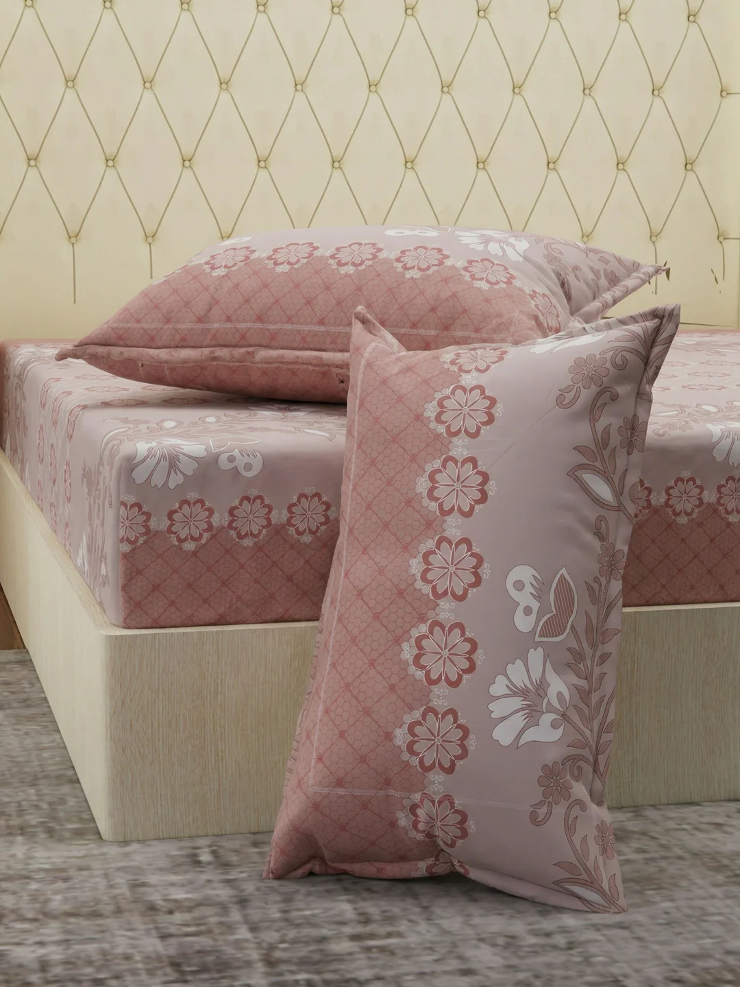 130 GSM Polyester Double Bed Bedsheet with 2 Pillow Covers Fashnik Collection - Image 5