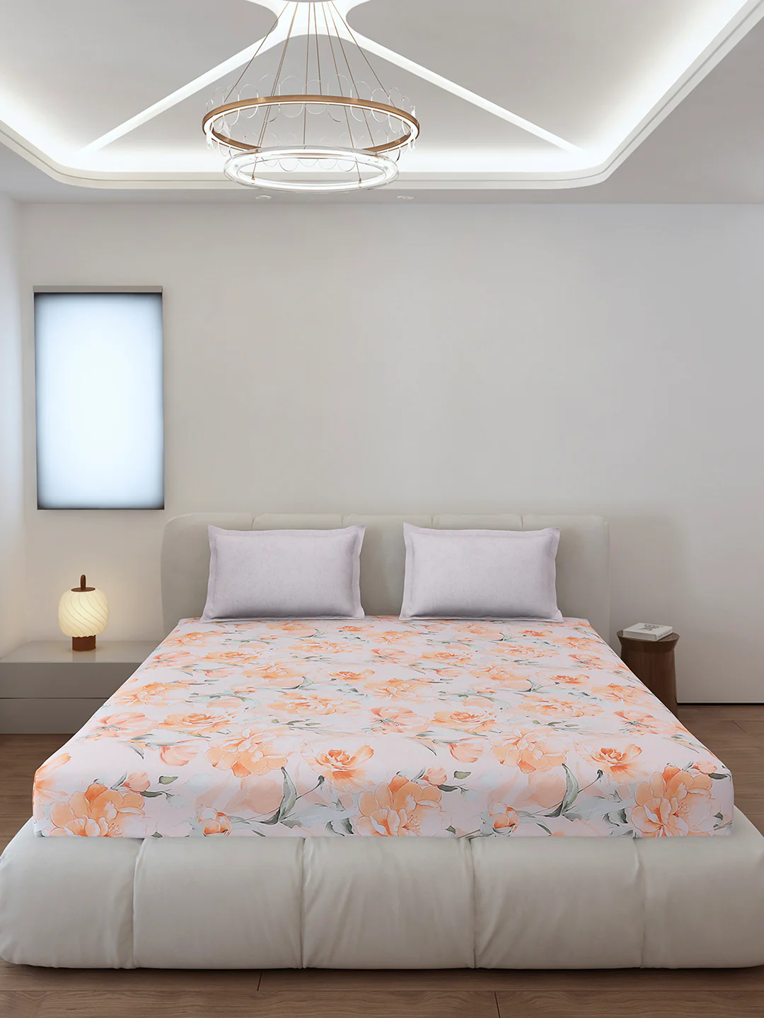 130 GSM Polyester King Size 1 Bedsheet with 2 Pillow Covers (Edmond) - Image 3