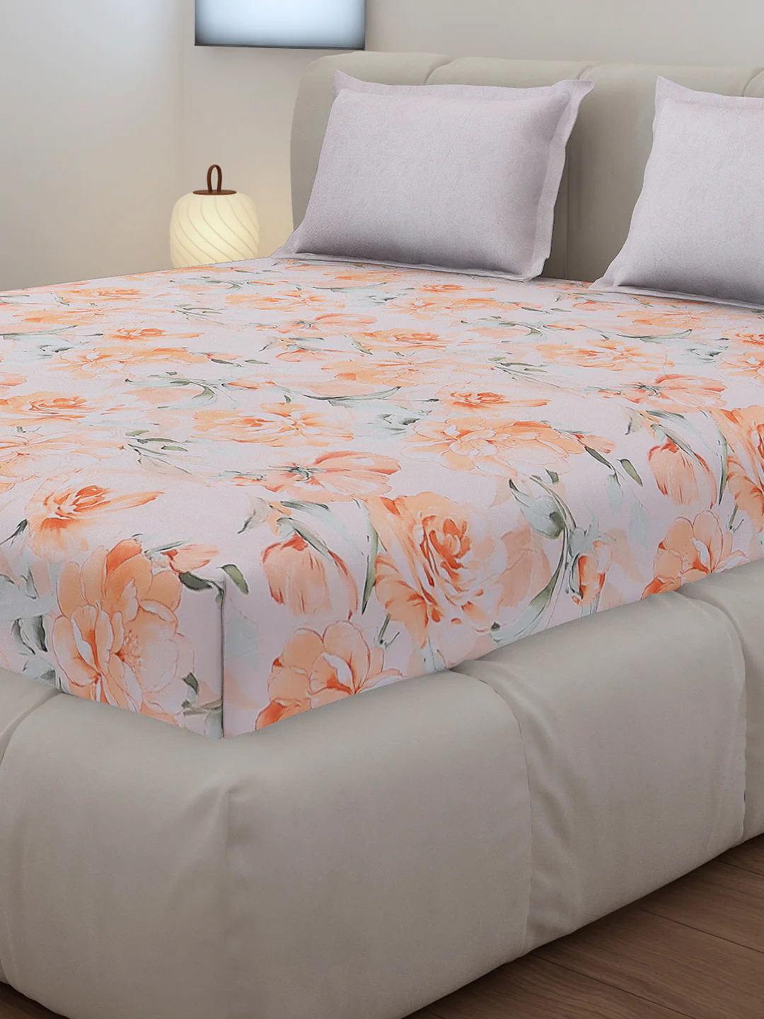 130 GSM Polyester King Size 1 Bedsheet with 2 Pillow Covers (Edmond) - Image 4